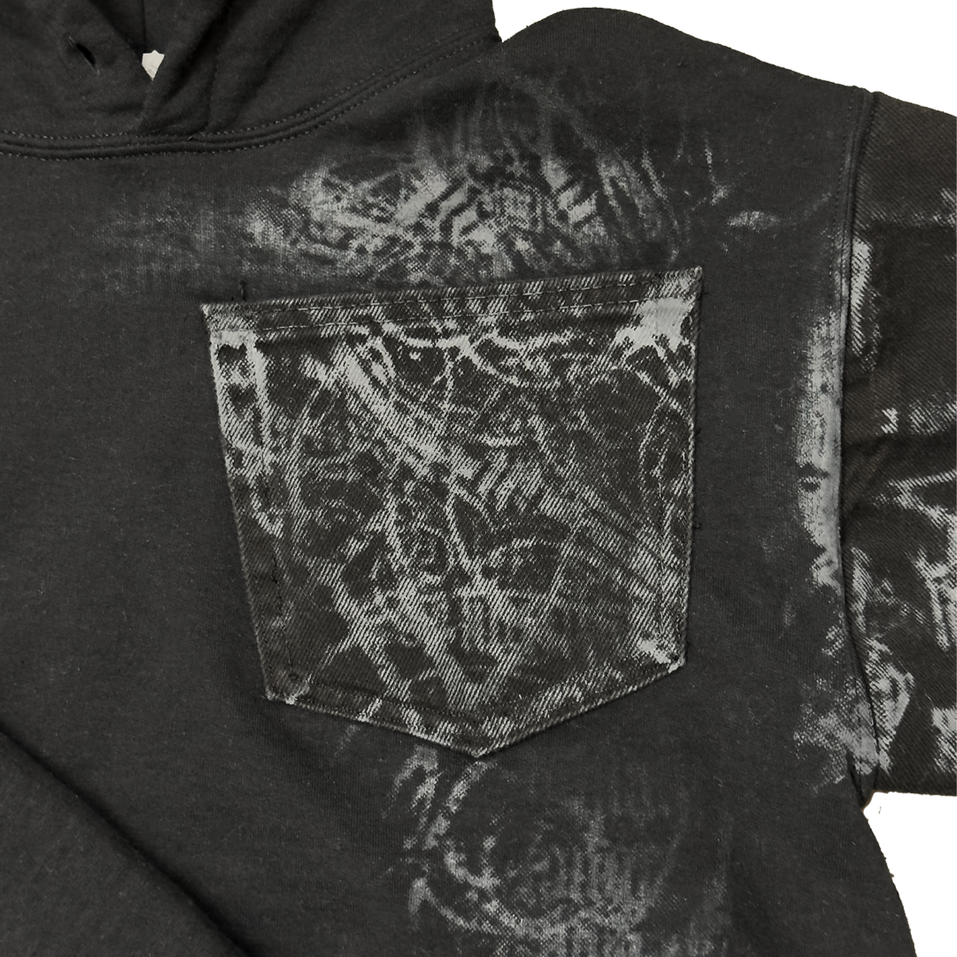 Hylism Cursed Black Denim Hoodie