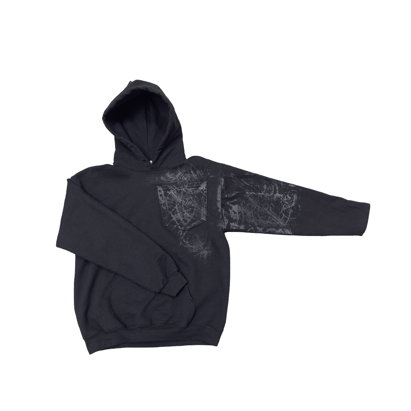 Hylism Cursed Black Denim Hoodie