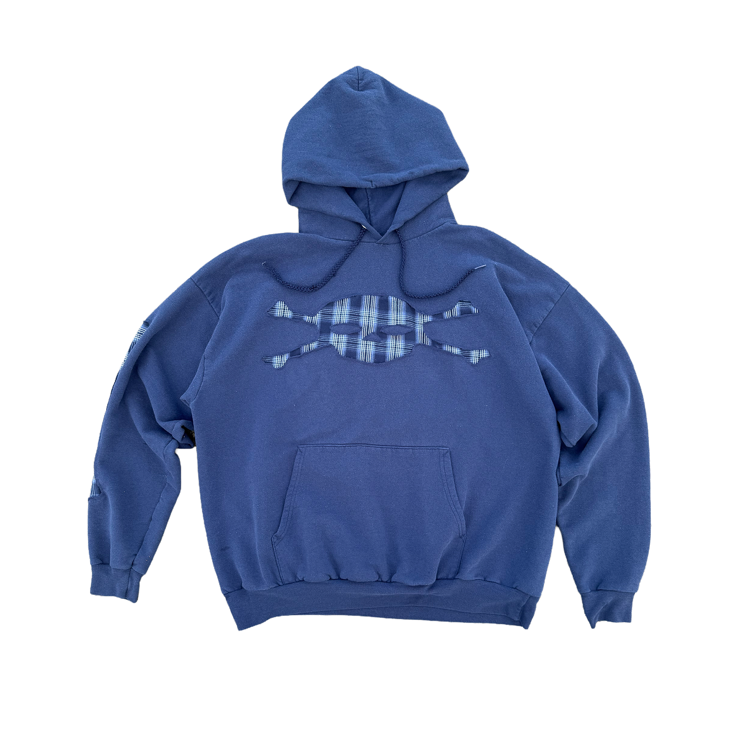 Blue Plaid Skull Hoodie