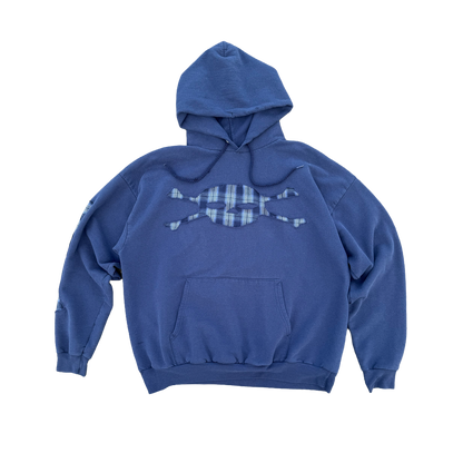 Blue Plaid Skull Hoodie