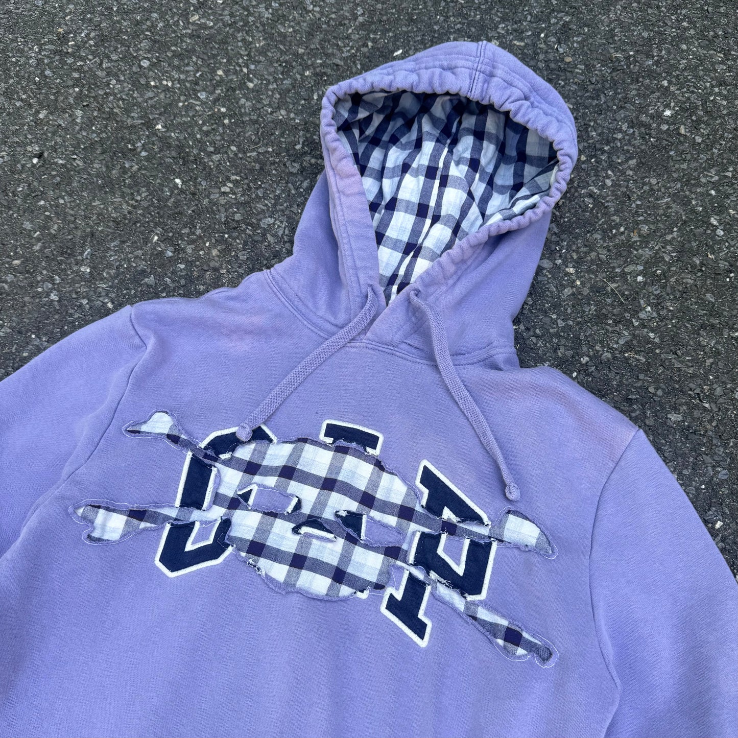 Purple GAP Plaid Skull Hoodie