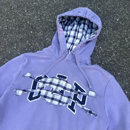 Purple GAP Plaid Skull Hoodie
