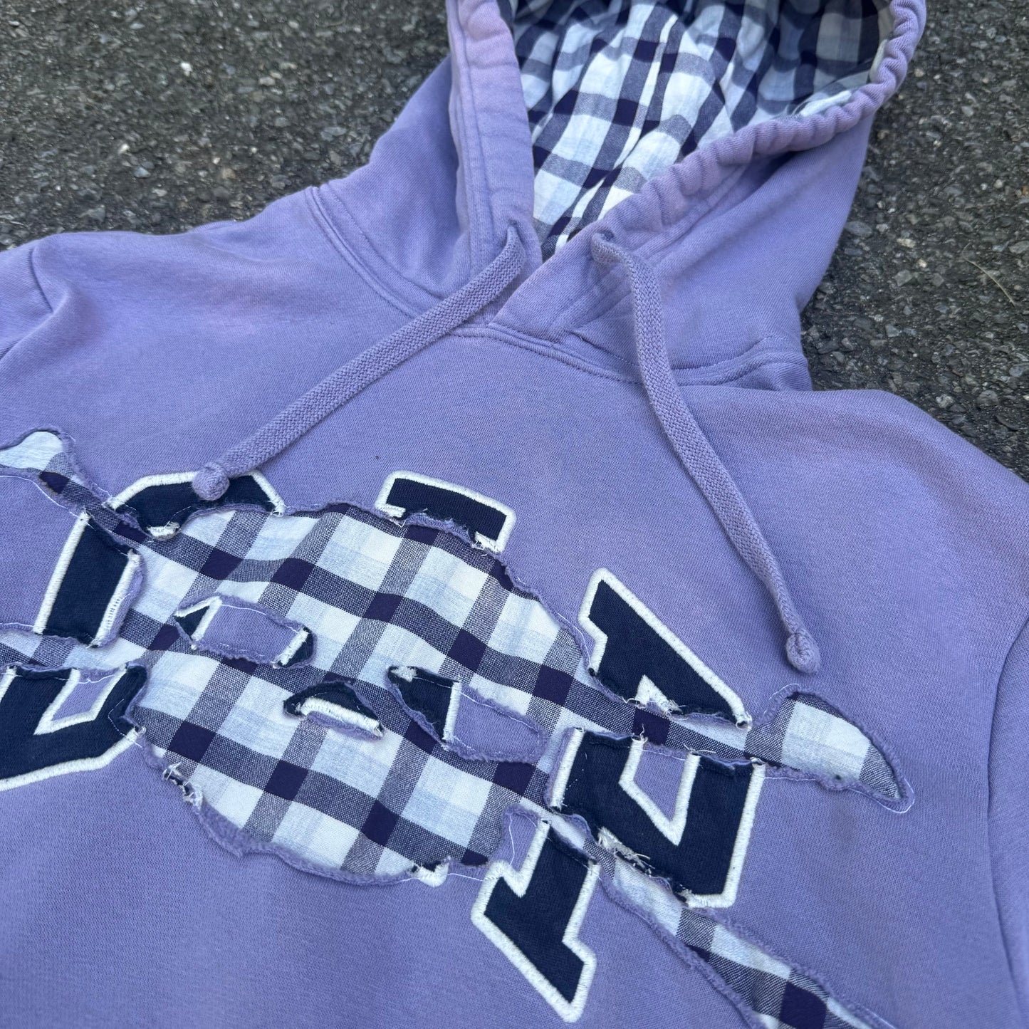Purple GAP Plaid Skull Hoodie