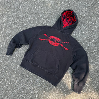 Black & Red Plaid Skull Hoodie