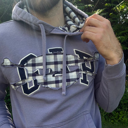 Purple GAP Plaid Skull Hoodie