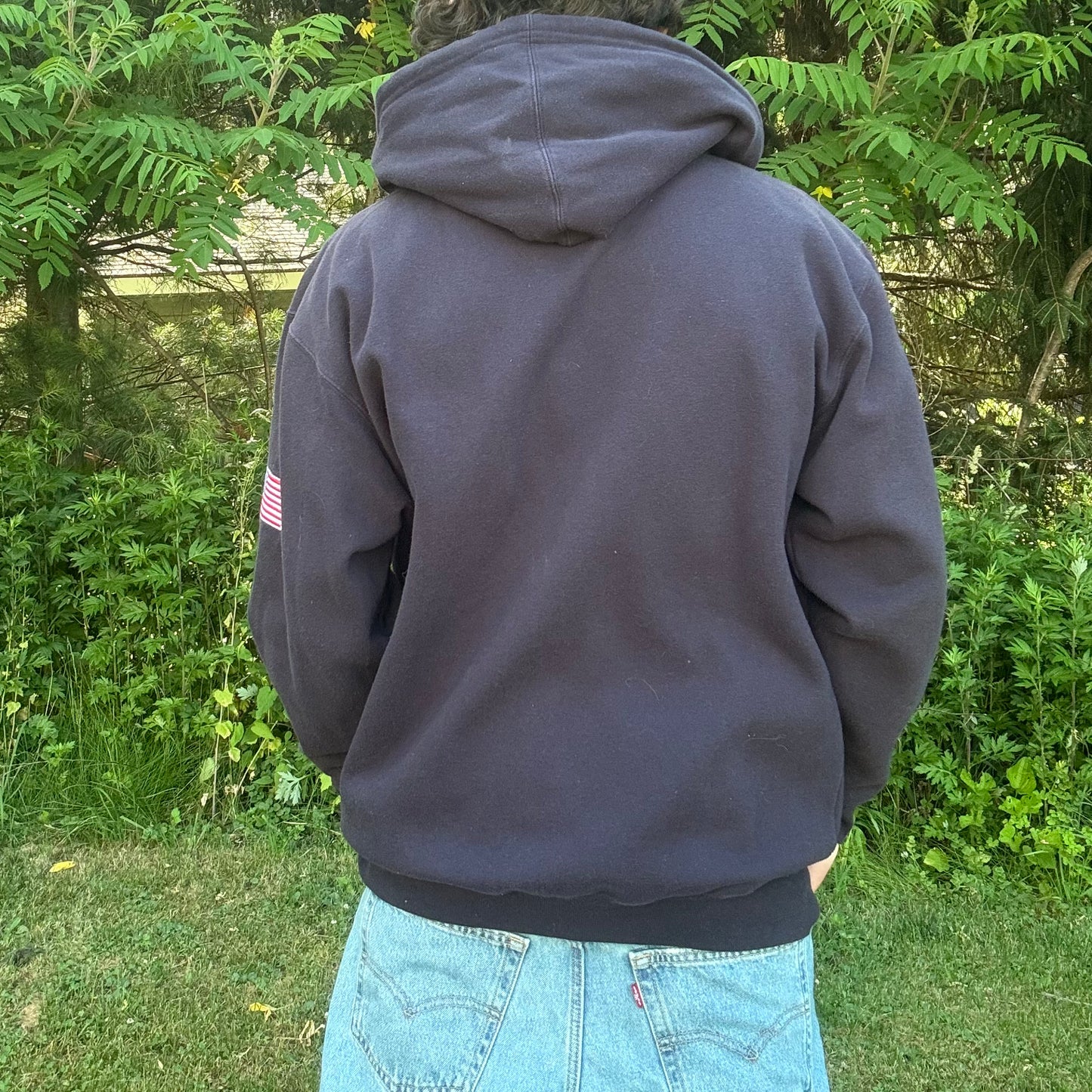 USA Plaid Hood Zip Up