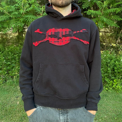 Black & Red Plaid Skull Hoodie