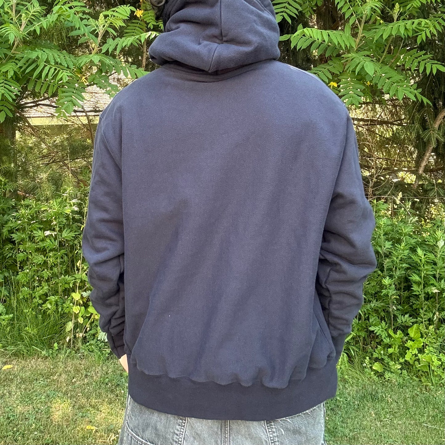 Dark Blue Plaid Skull Hoodie