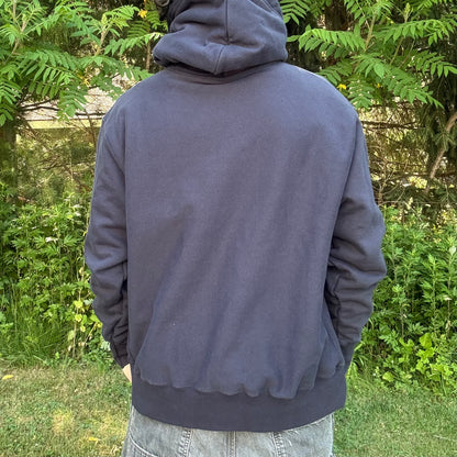 Dark Blue Plaid Skull Hoodie