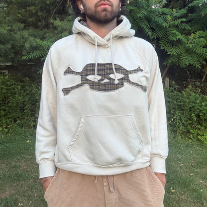 Beige Plaid Skull Hoodie