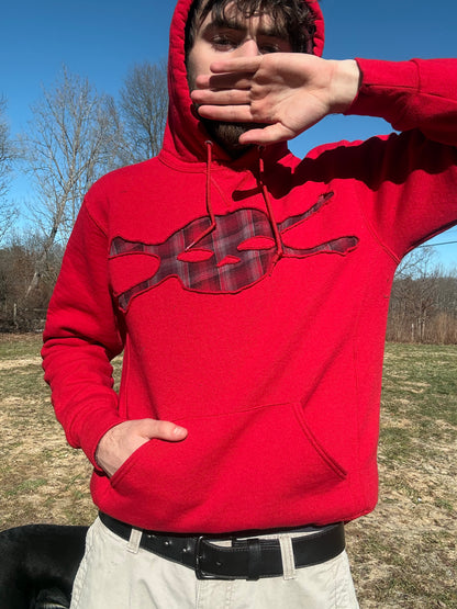 Red Plaid Skull Hoodie