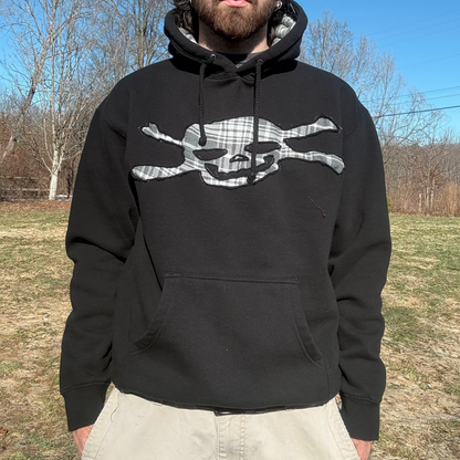 White Plaid Skull Hoodie