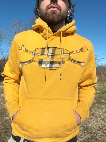 Yellow Plaid Skull Hoodie