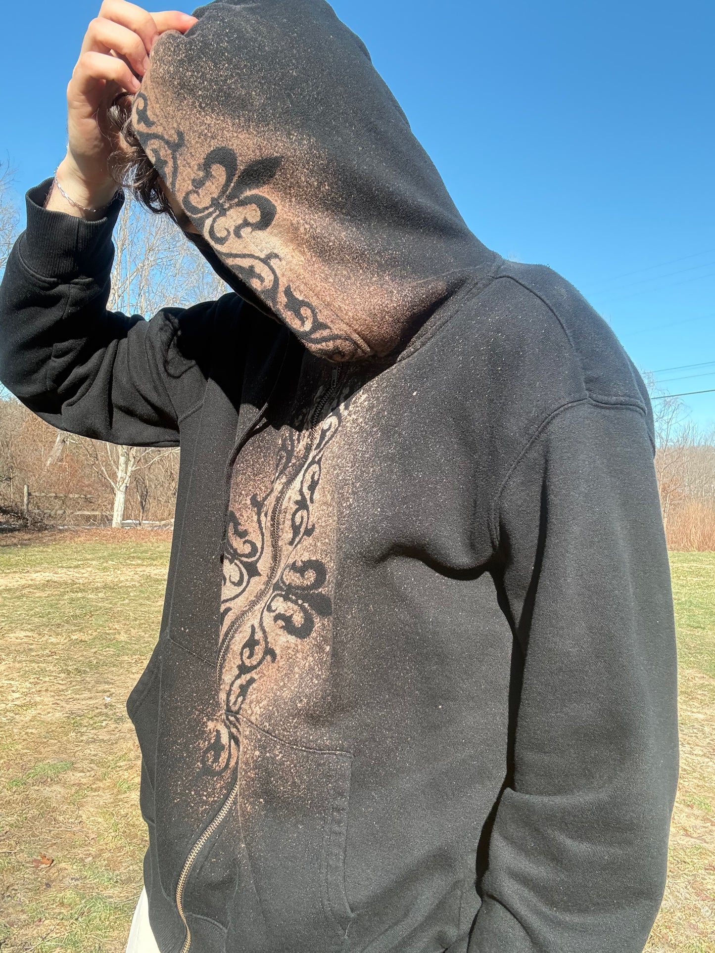 Hylism Black Fluer Zip-Up