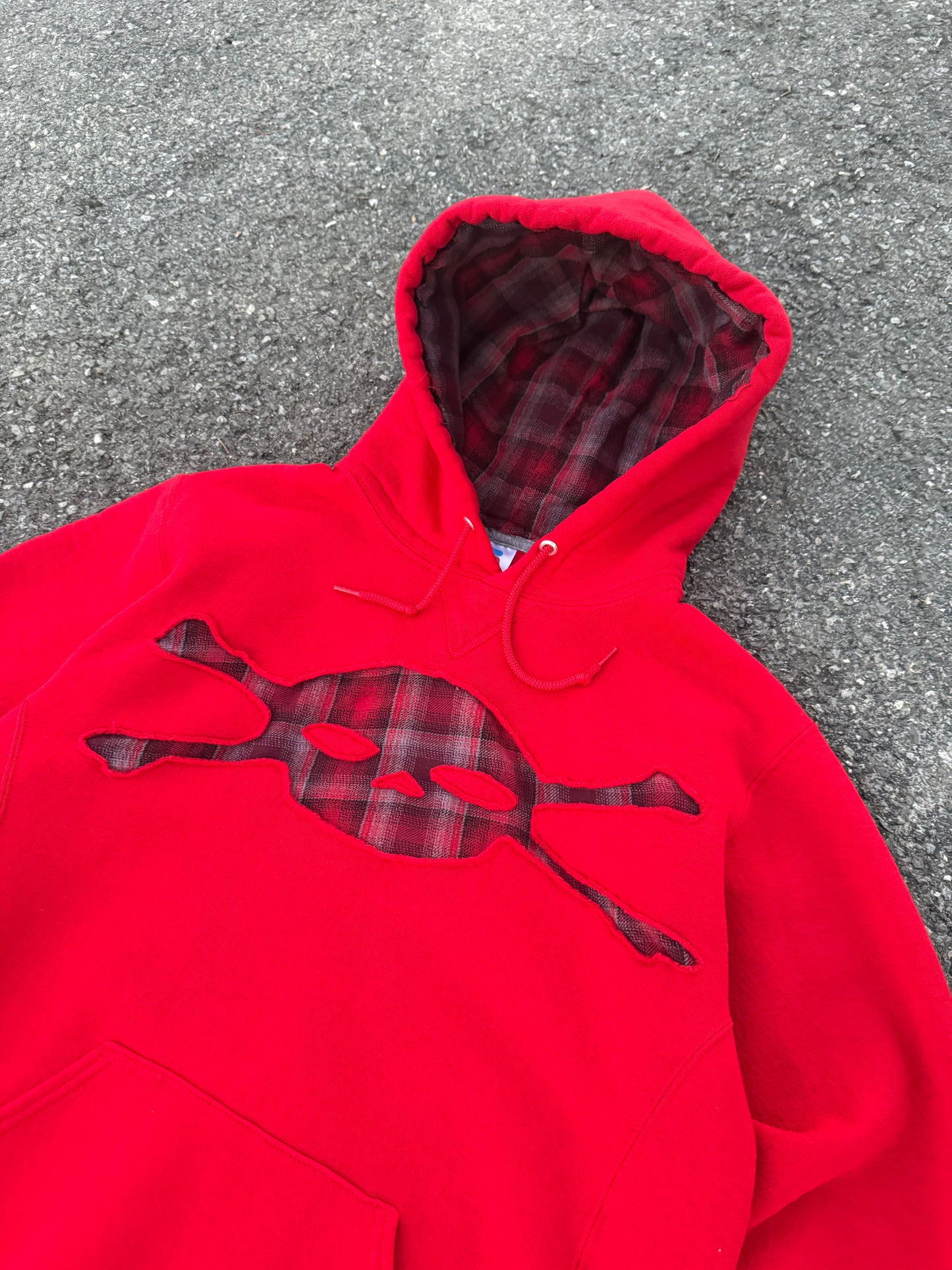 Red Plaid Skull Hoodie