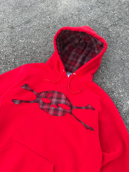 Red Plaid Skull Hoodie