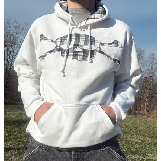 Snow White Plaid Skull Hoodie