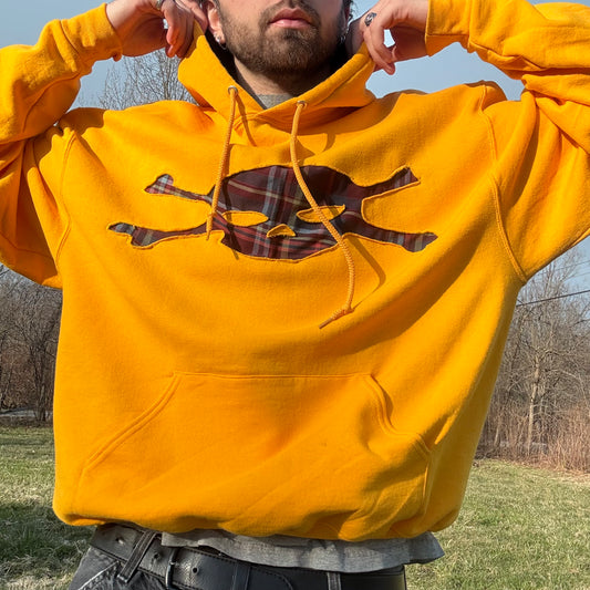 Yellow Plaid Skull Hoodie