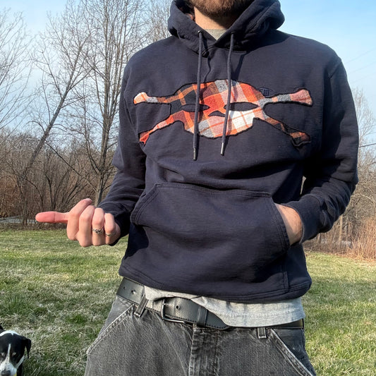Blue Plaid Skull Hoodie