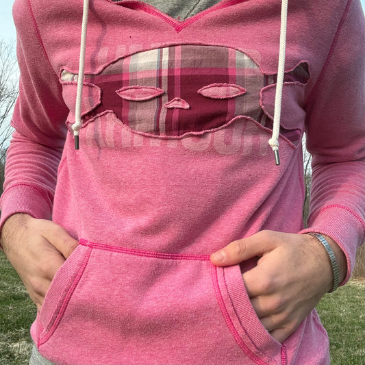 Pink Plaid Skull Hoodie