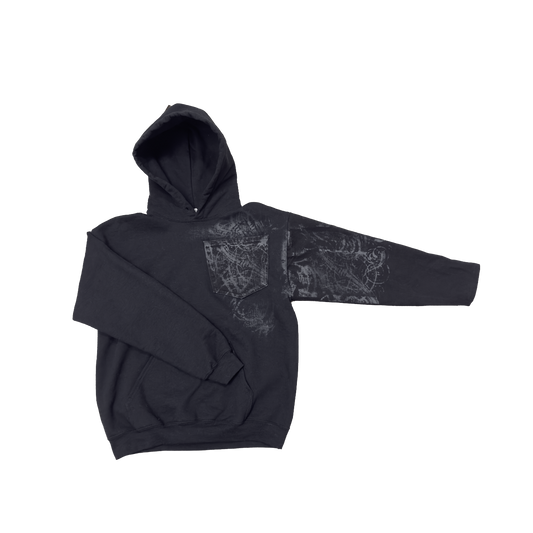 Hylism Cursed Black Denim Hoodie