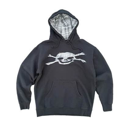 White Plaid Skull Hoodie