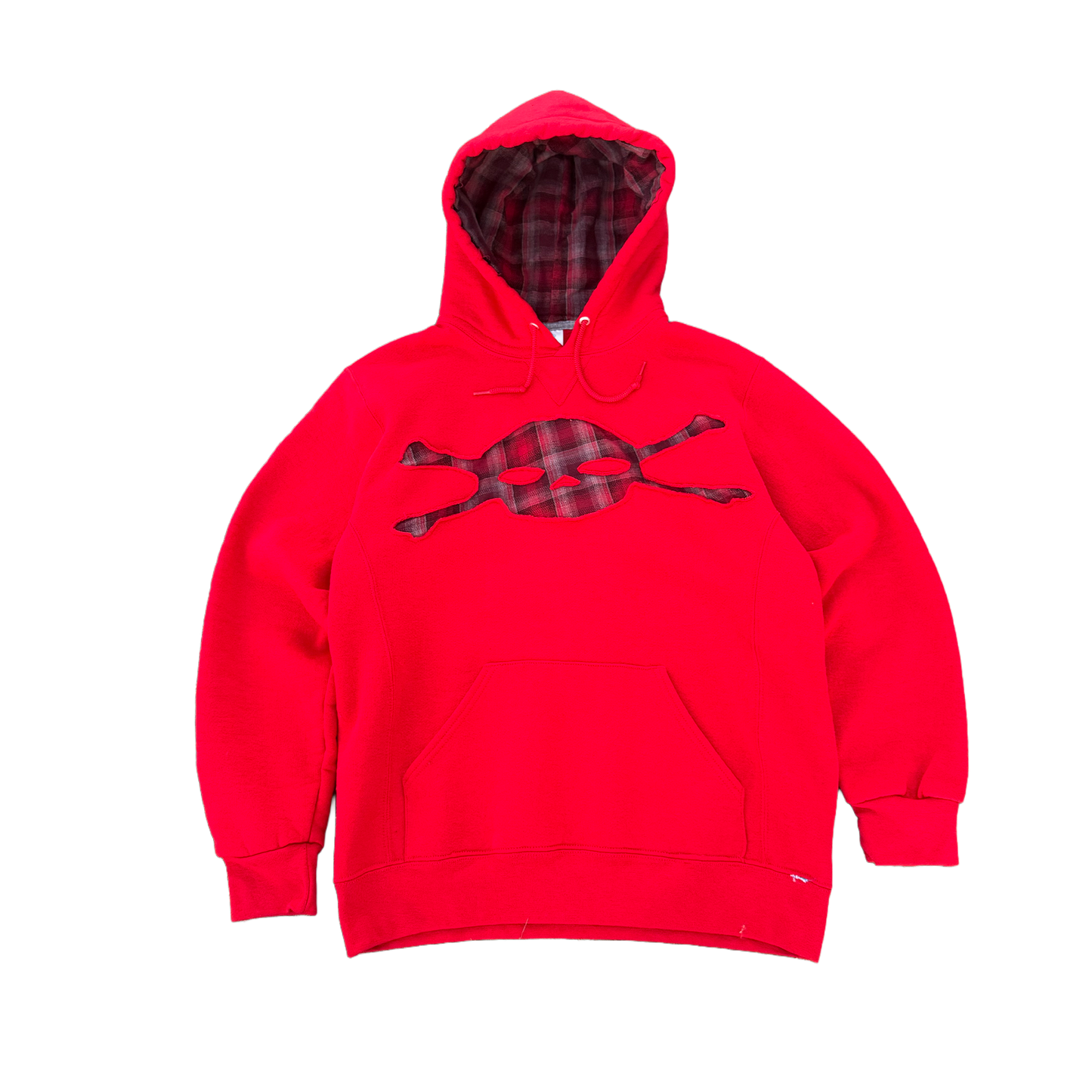 Red Plaid Skull Hoodie