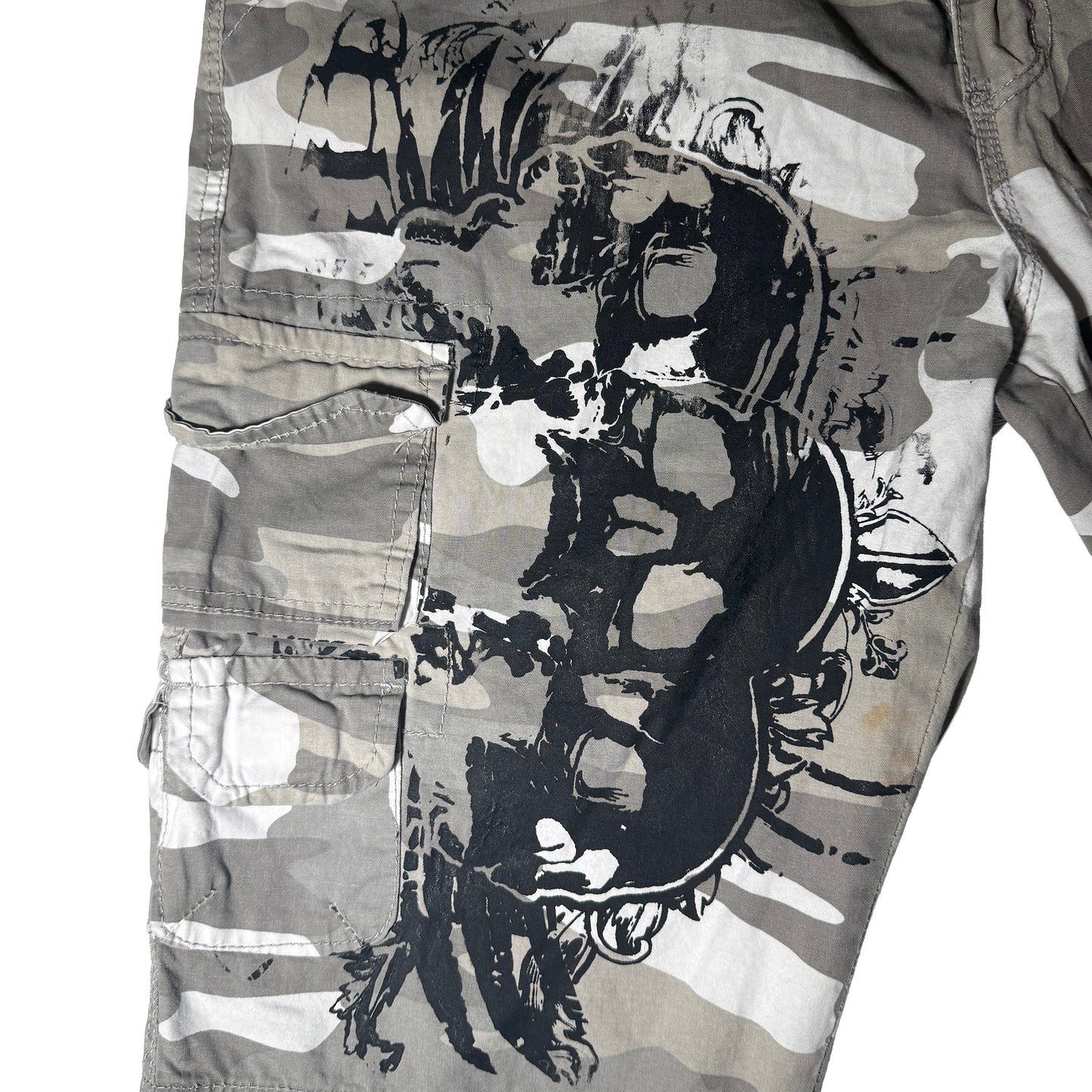 Winter Camo Skull Shorts